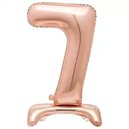 Tesco Rose Gold Number 7 Shaped Air Fill Standing Foil Balloon 76cm / 30 in offer