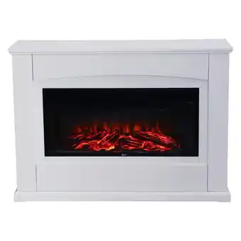 Tesco Living and Home Traditional Style Electric Fireplace with Wooden Mantel,Remote Control,1500W offer