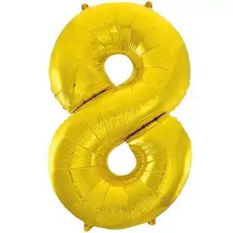 Tesco Gold Number 8 Helium Foil Giant Balloon 86cm / 34 in offer