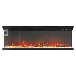 Tesco Living and Home 50 Inch Modern Recessed Electric Fireplace with Remote,1500W offer