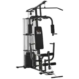 Tesco HOMCOM Multifunction Home Gym Weight Training Station Machine Black offer