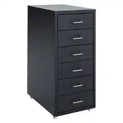 Tesco Living and Home Vertical File Cabinet with 6 Drawers - Black offer