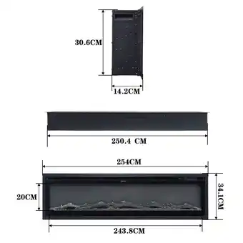 Tesco Living and Home 100 Inch Electric Fireplace- Recessed/Wall-mounted/Freestanding with Remote,1800W offer