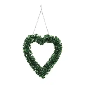 Tesco Living and Home Artificial Boxwood Green Leaves Heart Wreath offer