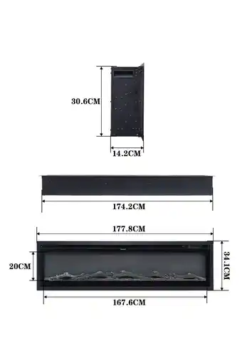 Tesco Living and Home 70 Inch Electric Fireplace- Recessed/Wall-mounted/Freestanding with Remote,1800W offer