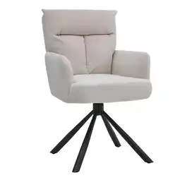 Tesco Living and Home Modern Upholstered Swivel Armchair with Black Legs - Beige offer