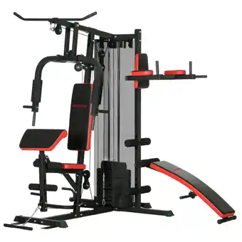 Tesco SPORTNOW Multi Gym Workout Station with Bench, Push Up Stand, Dip Bars offer