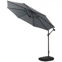 Tesco Living and Home 3M Large Banana Cantilever Patio Parasol with Base on Wheels - Grey offer