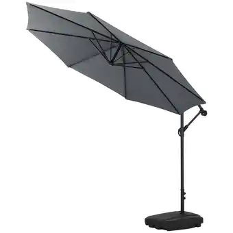 Tesco Living and Home 3M Large Banana Cantilever Patio Parasol with Base on Wheels - Grey offer