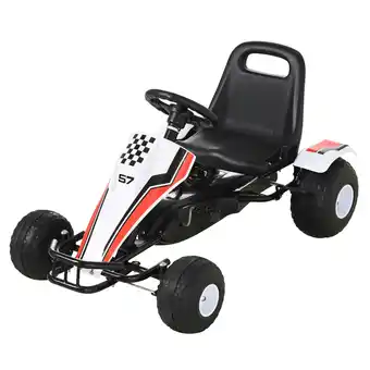 Tesco HOMCOM Child Racing-Style Pedal Go Kart w/ Brake Gears Steering Wheel offer