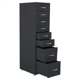 Tesco Living and Home File Cabinet with Wheels - 8 Drawers Black offer