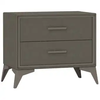 Tesco HOMCOM Velvet Bedside Table with 2 Drawers and Steel Legs, Brown offer