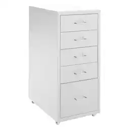 Tesco Living and Home File Cabinet with Wheels - 5 Drawers White offer