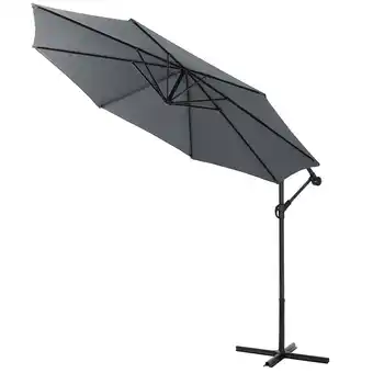 Tesco Living and Home 3M Banana Cantilever Patio Parasol with Cross Base - Grey offer