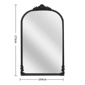 Tesco Living and Home European Arched Framed Ornate Decorative Full Length Mirror - Black offer