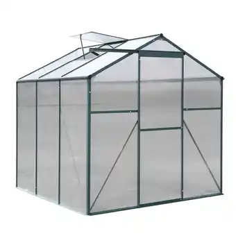 Tesco Living and Home Aluminium Greenhouse with 1 Window - Green 1.9*1.9*1.8M offer