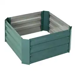 Tesco Living and Home Galvanized Steel Rectangular Raised Garden Bed Planter Box - L100xW100xH30cm offer