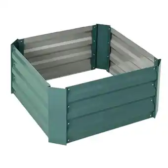 Tesco Living and Home Galvanized Steel Rectangular Raised Garden Bed Planter Box - L100xW100xH30cm offer