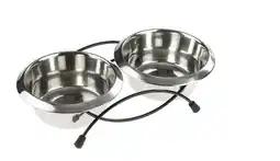 Tesco Classic Anti Tip Twin Feeder Dishes (2x 470ml) offer