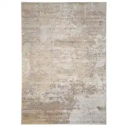 Tesco KUKOON Neutral Beige Distressed Abstract Living Area Rug 120cm x 170cm offer