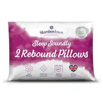 Tesco Slumberdown Sleep Soundly Rebound Pillow, Firm Support, 2 Pack offer