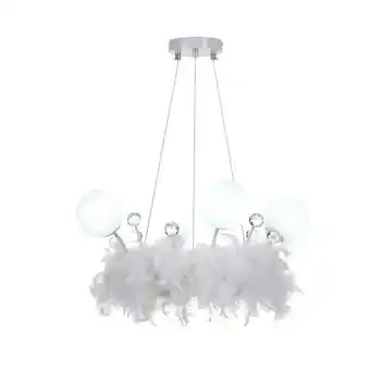 Tesco Living and Home Feather LED Pendant Light with Crystal Balls offer