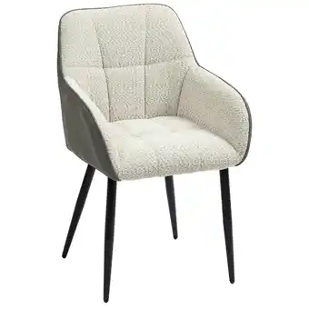 Tesco HOMCOM Accent Chair w/ Foot Pads, Chenille Fabric Arm Chair, Cream offer