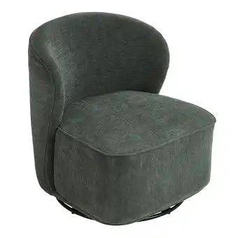 Tesco Living and Home Chic Upholstered Swivel Chair - Dark Green offer