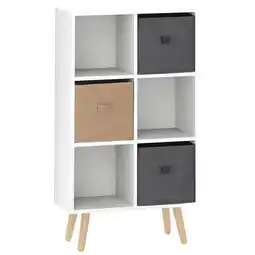 Tesco HOMCOM Freestanding 6 Cube Storage Cabinet Unit Bookcase White offer