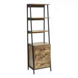 Tesco Living and Home Industrial Wooden Bookshelf with Drawers - 51*40*175cm offer