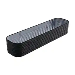 Tesco Living and Home Oval Galvanised Steel Raised Garden Bed, 320x80x56cm, Anthracite offer