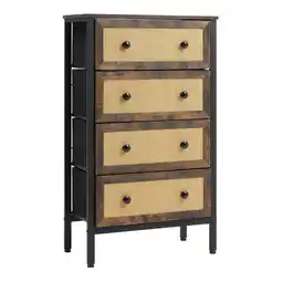 Tesco Living and Home 4-Drawer Rustic Rattan Storage Cabinet offer