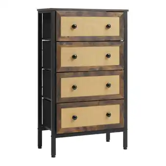 Tesco Living and Home 4-Drawer Rustic Rattan Storage Cabinet offer