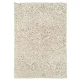 Tesco KUKOON Beige Deep Pile Shaggy Living Room Area Rug 160cm x 230cm offer