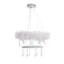 Tesco Living and Home Two-Layer Feather LED Pendant Light with Crystals, 50x120cm offer