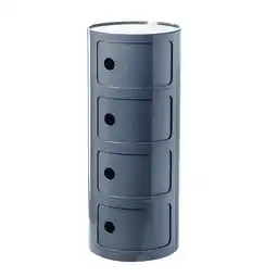 Tesco Living and Home Cylindrical 4-Tiered Plastic Storage Drawer Unit, Grey offer