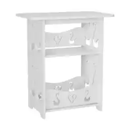 Tesco Living and Home Two-Tier Hollow Side Table Nightstand, Swan, White offer