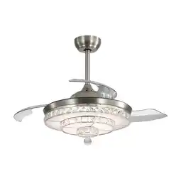 Tesco Living and Home 42-Inch Ceiling Fan Light with Retractable Blades and Stepless Dimming offer