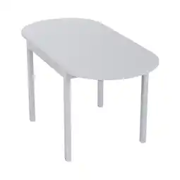 Tesco Living and Home Expandable Oval Wooden Dining Table, 139x70x75cm, White offer