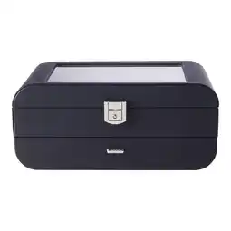 Tesco Living and Home Stylish Jewellery Storage Box with Watch Slots - Black offer