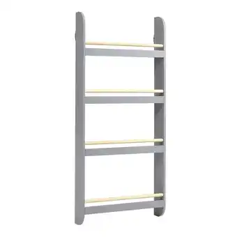 Tesco Living and Home 4-Tier Wooden Wall-Mounted Shelf - 53*12*118cm - Grey offer