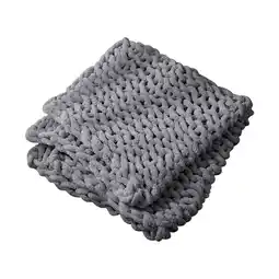 Tesco Living and Home Hand-Woven Chenille Blanket for Couch and Bed, 60x60cm offer