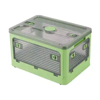 Tesco Living and Home Transparent Folding Storage Box with Wheels, 60x42x33 offer