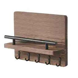 Tesco Living and Home Rustic Paulownia Wall Key Holder - Brown offer