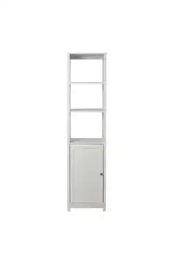 Tesco Living and Home Freestanding Wooden Bathroom Tall Cabinet - White 40 W x 30 D x 160 Hcm offer