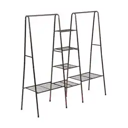 Tesco Living and Home Metal Clothes Rack with 4-Tier Grid Shelves offer