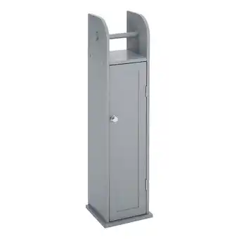 Tesco Living and Home Wooden Bathroom Cabinet for Toilet Rolls - Grey 20 W x 18 D x 78 Hcm offer