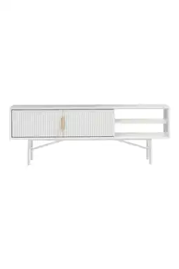 Tesco Living and Home White Striped Wooden TV Stand offer