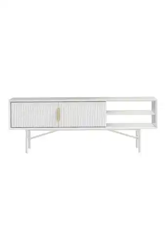 Tesco Living and Home White Striped Wooden TV Stand offer