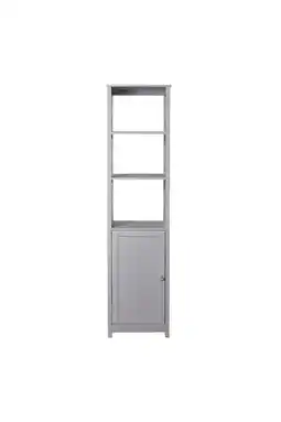 Tesco Living and Home Freestanding Wooden Bathroom Tall Cabinet - Grey 40 W x 30 D x 160 Hcm offer